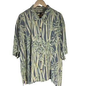 Tommy Bahama Bamboo Palm Print Silk Shirt Sz XXL